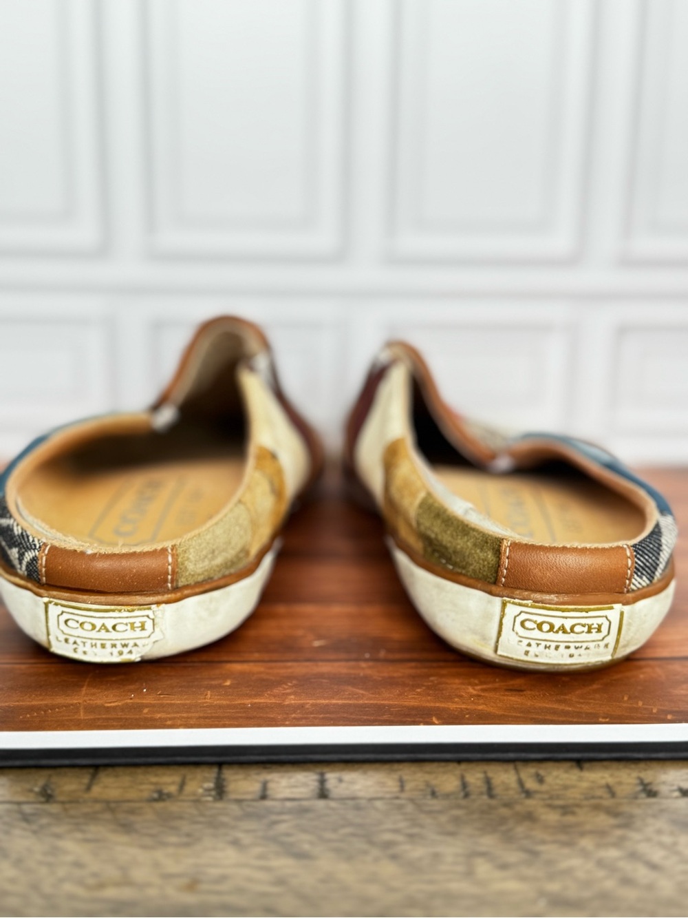 Rare Coach suede leather canvas Mules - Picture 6 of 7